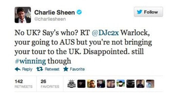 Charlie Sheen quer conjugar o verbo 
